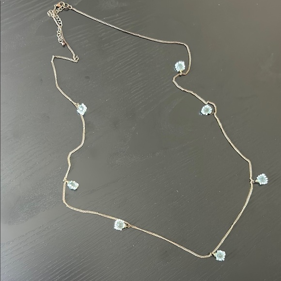 Jewelry - Elegant Gold Necklace with Blue Accents